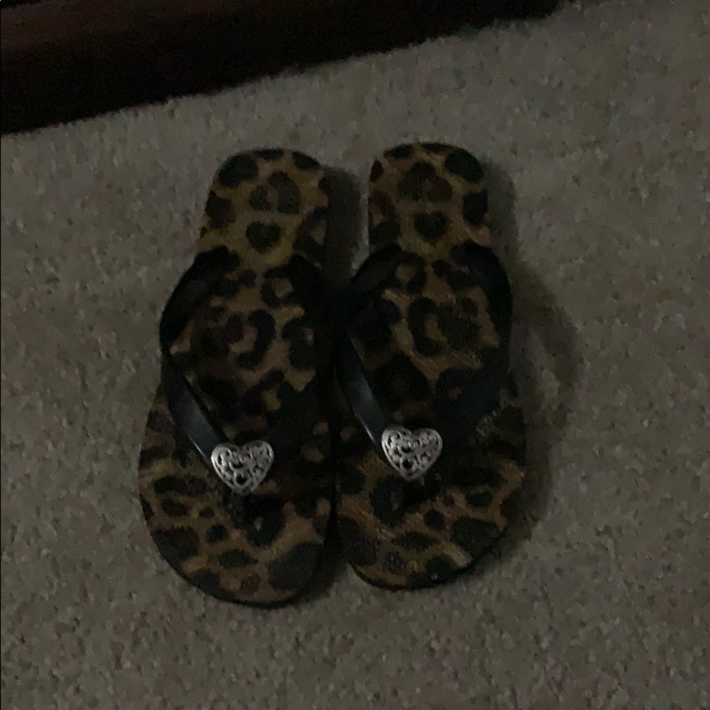 Brighton leopard flip flops
